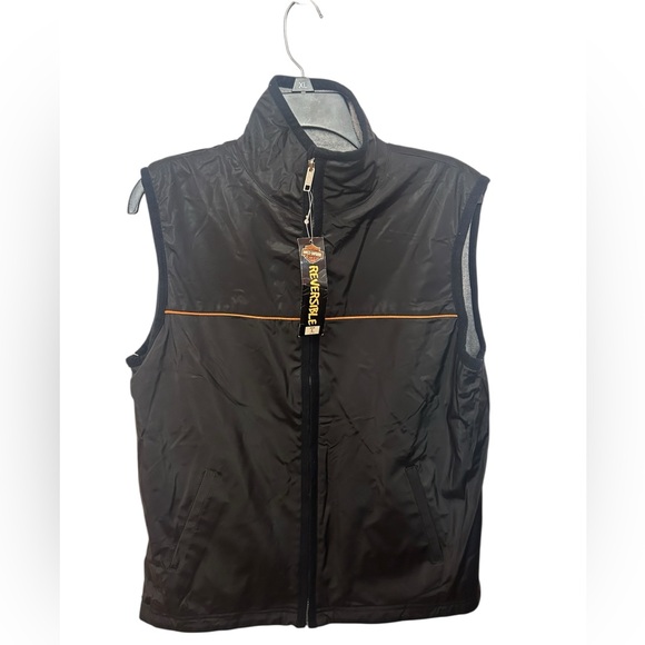 NWT Harley-Davidson gray and black fleece vest Teens 14-16 - Picture 9 of 10
